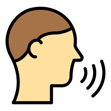 Speaking man icon vector flat 스톡 일러스트