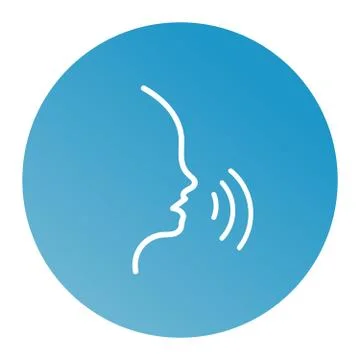 Speaking man line icon Illustrazione stock