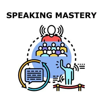 Speaking mastery skill development and public communication Illustration
