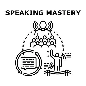 Speaking mastery skill development and public communication Illustration