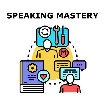 Speaking mastery skills development and communication expertise Stockillustratie