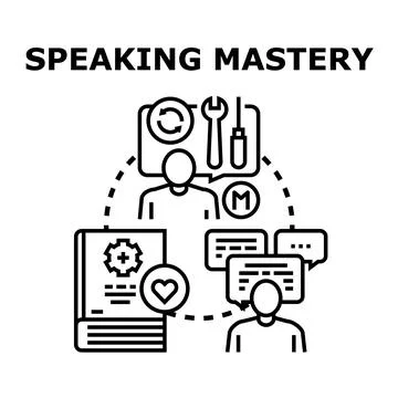 Speaking mastery skills development and communication expertise Illustration