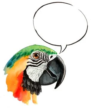 Speaking parrot Illustrazione stock