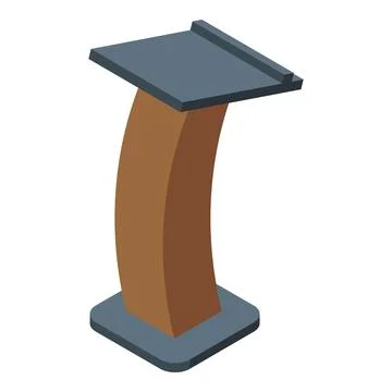 Speaking pedestal icon isometric vector. Public speaker dais Stock Illustration