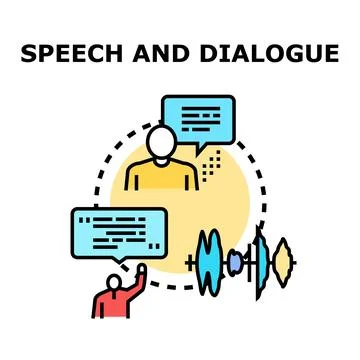 Speaking people exchanging ideas through speech dialogue Illustration