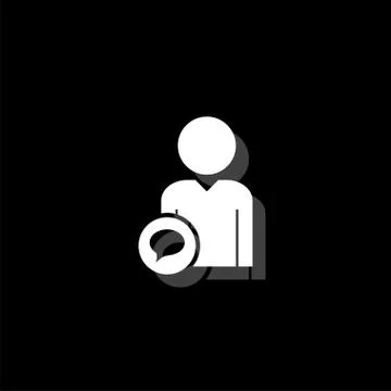 Speaking people icon flat Illustrazione stock