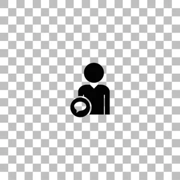 Speaking people icon flat Stock Illustration