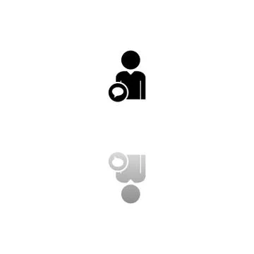 Speaking people icon flat Stock Illustration