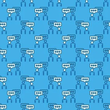 Speaking People vector Talk concept blue seamless pattern 스톡 일러스트
