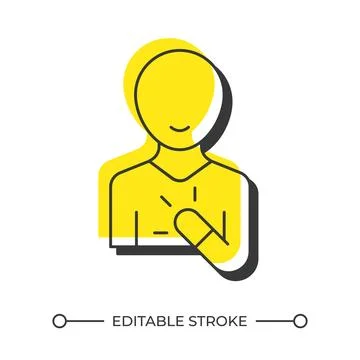 Speaking person offset shadow line icon Illustrazione stock