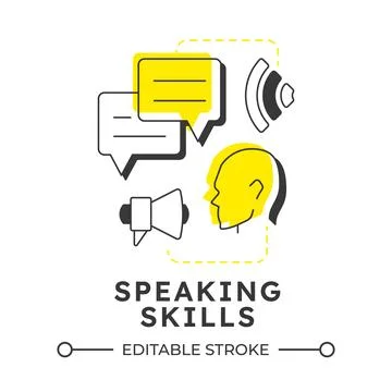 Speaking skills modern linear concept icon イラスト素材
