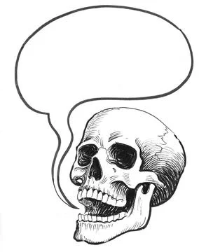 Speaking skull Illustrazione stock
