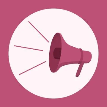 Speaking through megaphone. Vector illustration Stock Illustration