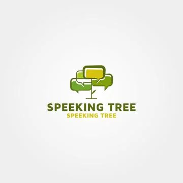 Speaking tree vector logo design Stock Illustration