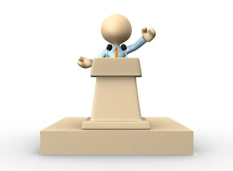 Speaking from a tribune. Stock Illustration