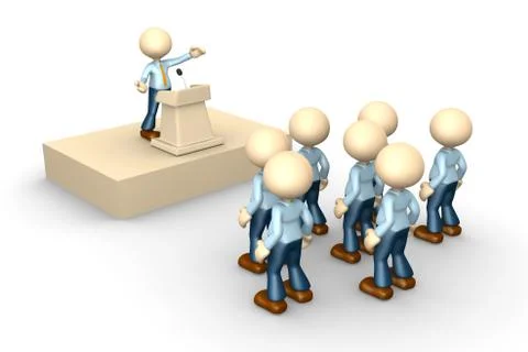 Speaking from a tribune. Stock Illustration