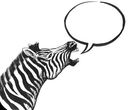 Speaking zebra Stock Illustration