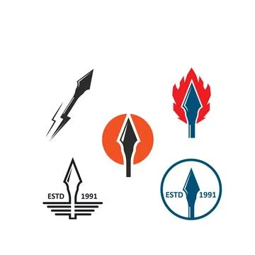 Spear icon vector illustration concept design template Stock Illustration