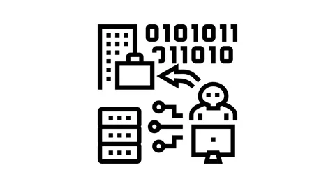 Spear phishing attacks line icon animation Video stock 224948949