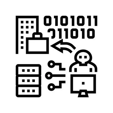 Spear phishing attacks line icon vector illustration Stock Illustration