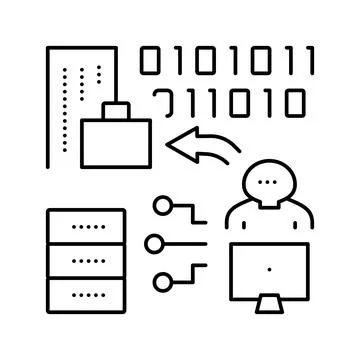 Spear phishing attacks line icon vector illustration Stock Illustration