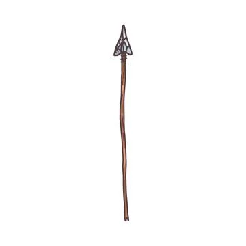 Spear of primitive man with stone sharp tip sketch vector illustration isolated. Stock Illustration