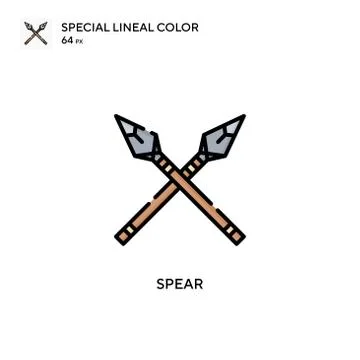 Spear Special lineal color icon. Illustration symbol design template for web  Stock Illustration