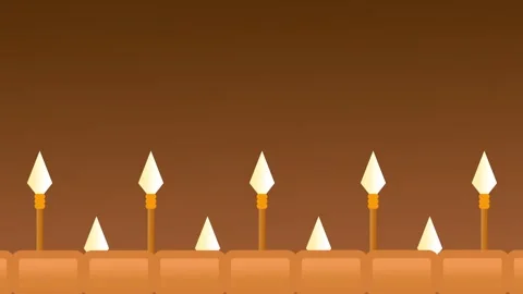 Spear Tips Row Wood Ground Animation Stock Footage 337391036