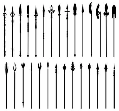 Spear Vector illustration Silhouette Stock Illustration