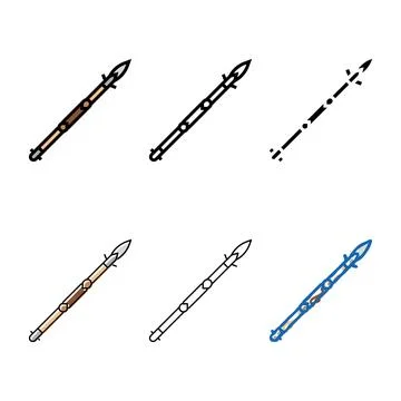 Spear weapon color icon vector looks Stock Illustration