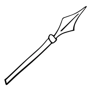 Spear. Weapon. Speaker icon. Vector illustration of the logo isolated sign sy Stock Illustration