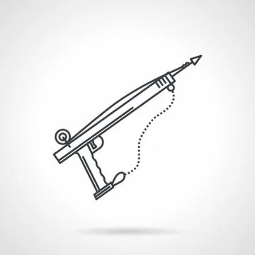 Speargun black line vector icon Stock Illustration