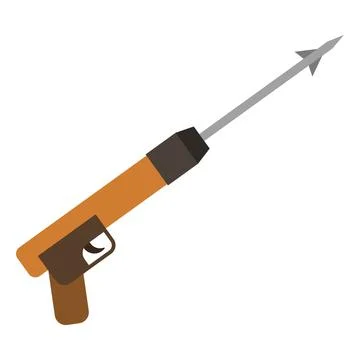 Speargun flat clipart vector illustration Stock Illustration
