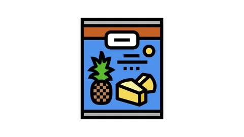 Spears pineapple color icon animation Stock Footage 224988421