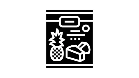 Spears pineapple glyph icon animation Stock Footage 222845523