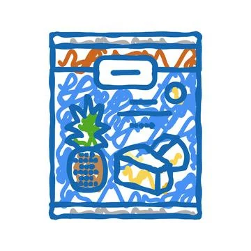 Spears pineapple icon doodle illustration Stock Illustration