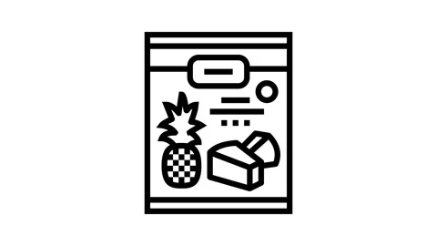 Spears pineapple line icon animation Stock Footage 224343911