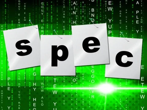 Spec designs meaning model creativity and details Stock Illustration