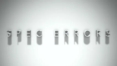Spec errors 3D title animation with shadows on a white background Vídeo Stock 297272193