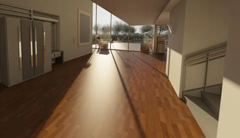 Spec house entry hall shot Stock Illustration