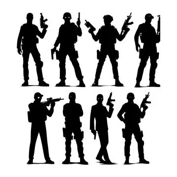 Spec ops silhouettes Stock Illustration