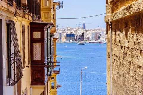 Specacular view on the harbour in Malta Stock Photos