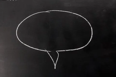 Spech bubble on the chalk board Stock Photos