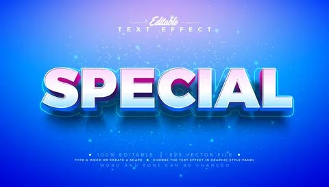 Special 3D Text Effect Design Editable and Scalable Vector Graphic Style Effect Illustrazione stock