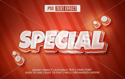 Special 3D Text Effect PSD Template