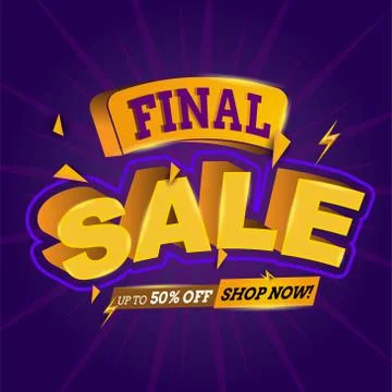 Special 3d text title header final sale banner Stock Illustration
