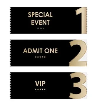 Special admit one ticket, vip permission Stock Illustration