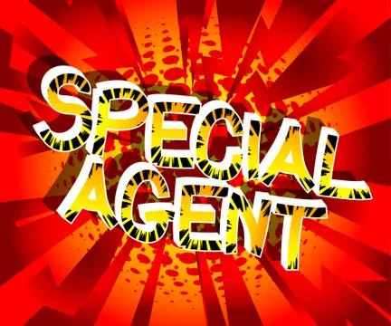 Special Agent Comic book style cartoon words on abstract comics background. Stock-Illustration