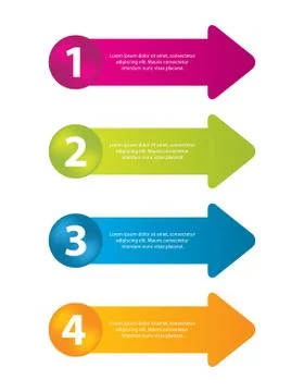 Special arrow stickers set with numbered buttons Illustrazione stock