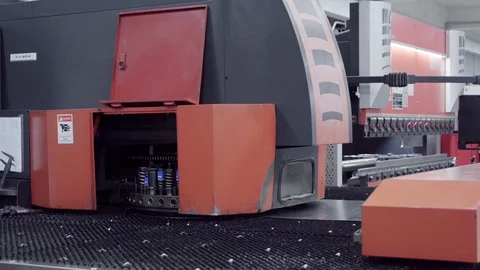 A special automatic press for punching Tin sheets Stock Footage 89769634